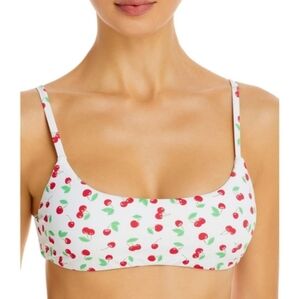 🆕️ Aqua Swim Square Neck Bralette Cherry Print Bikini Top